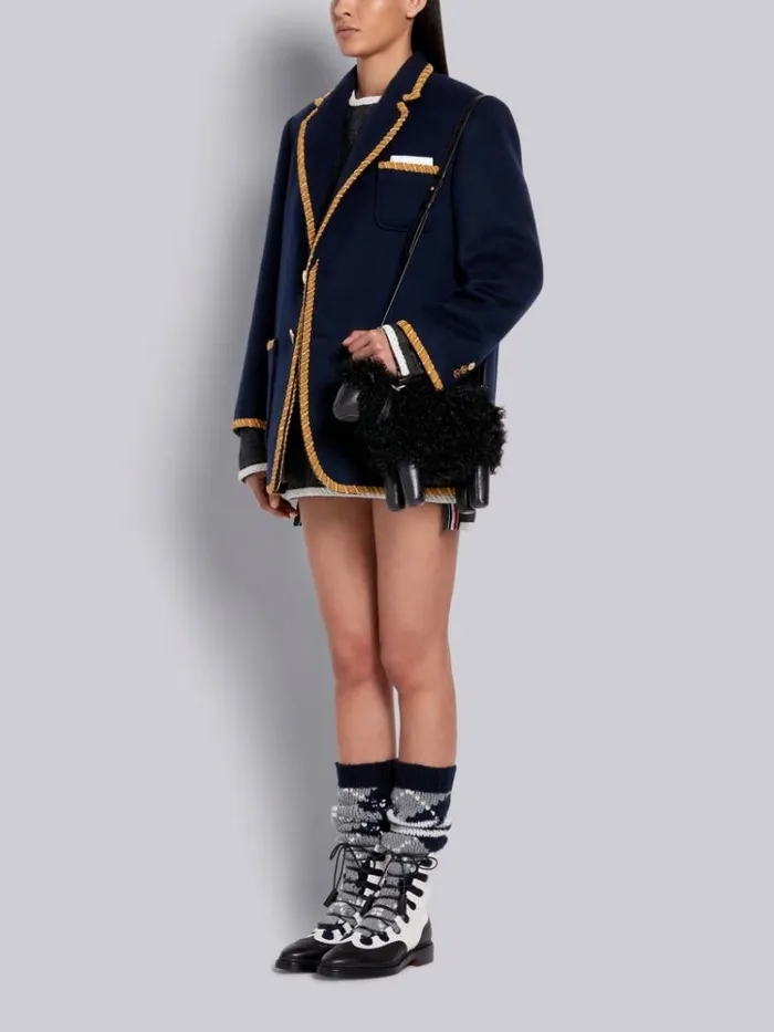 Lambskin And Pebbled Calf Small Leather Shoulder Strap Sheep Bag Black Women Thom Browne Crossbody Bags