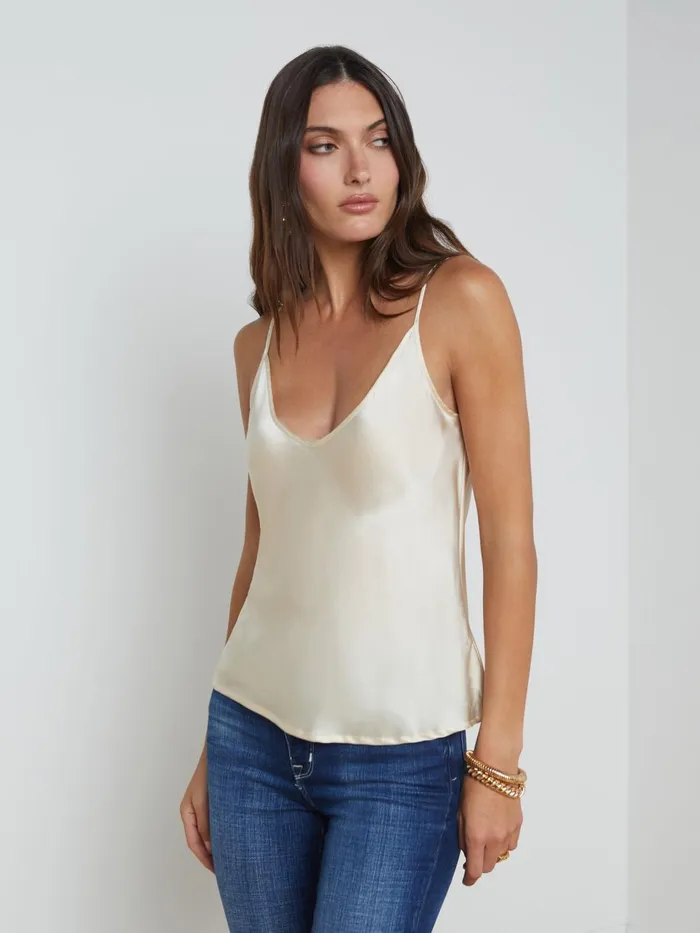 Lexi Silk Camisole Pearl Women L039Agence Blouses and Tops