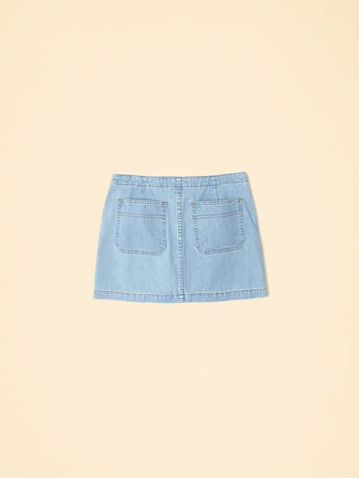 Light Blue Skylar Denim Skirt Women Skirts XRENA Light Blue Skylar Denim Skirt Women Skirts XRENA