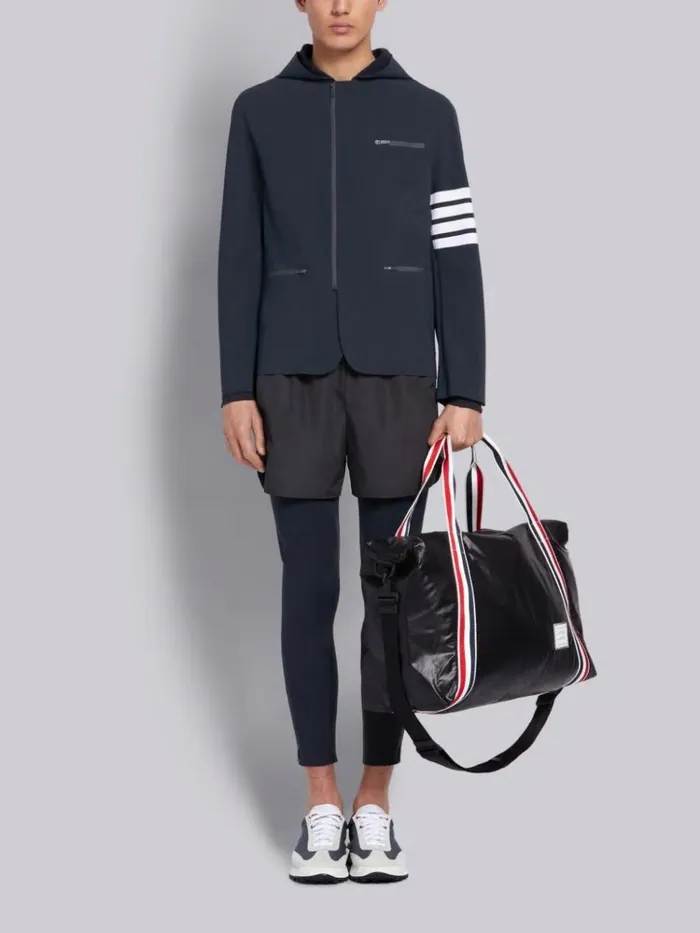Lightweight Tech Hooded 4bar Jacket Charcoal Men Thom Browne Sweats Lightweight Tech Hooded 4bar Jacket Charcoal Men Thom Browne Sweats