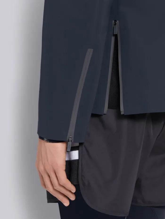 Lightweight Tech Hooded 4bar Jacket Charcoal Men Thom Browne Sweats Lightweight Tech Hooded 4bar Jacket Charcoal Men Thom Browne Sweats