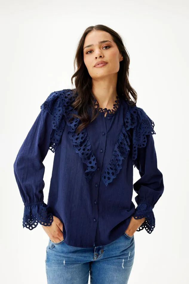 LILA SHIRT 16398 591 Navy 591 Women IN FRONT BLOUSES SHIRTS