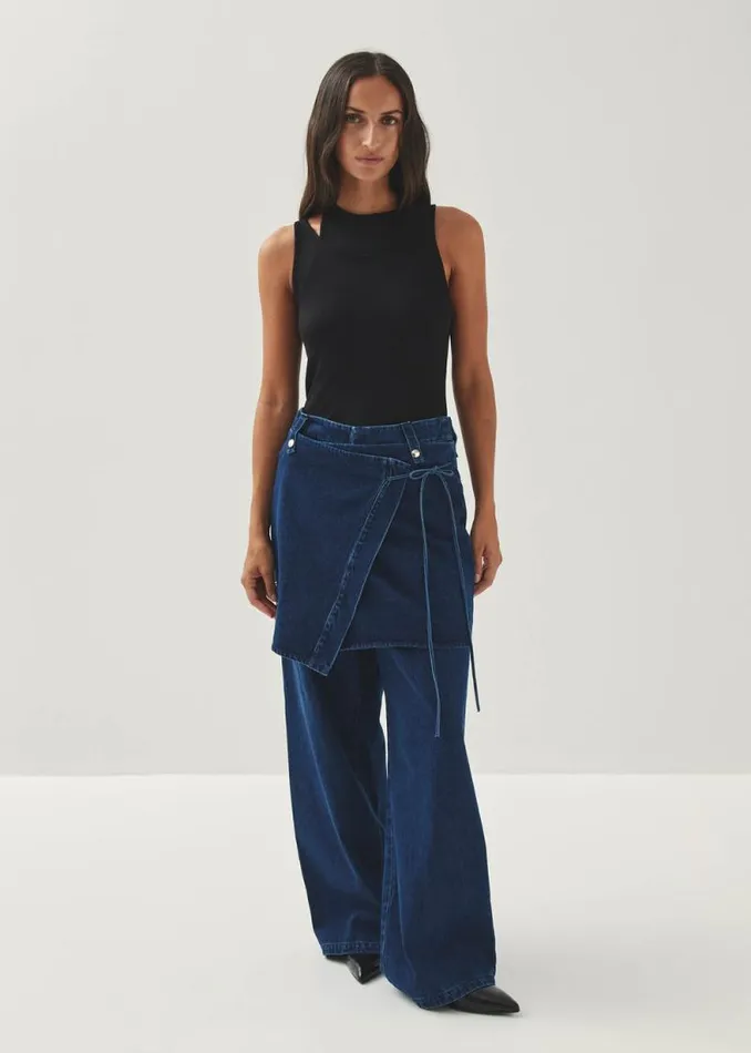 Liliana Blue Denim Trousers Women ALOHAS Pants