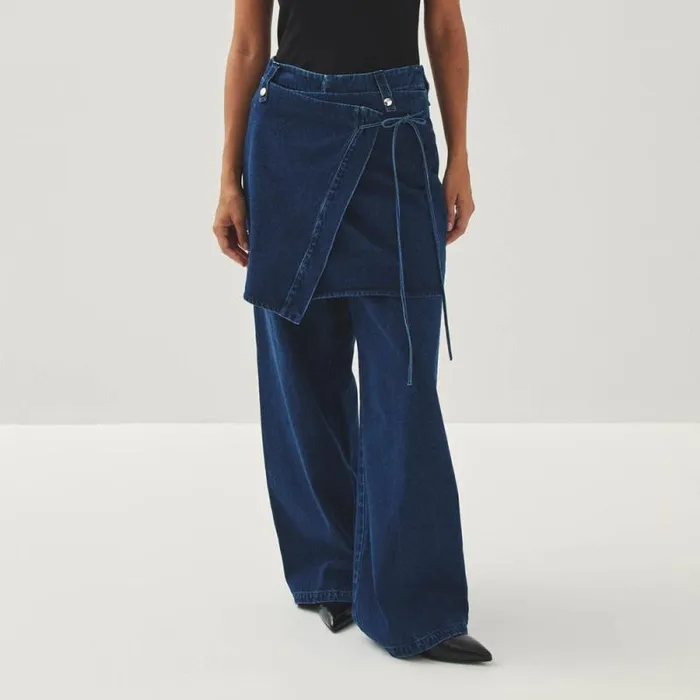 Liliana Blue Denim Trousers Women ALOHAS Pants