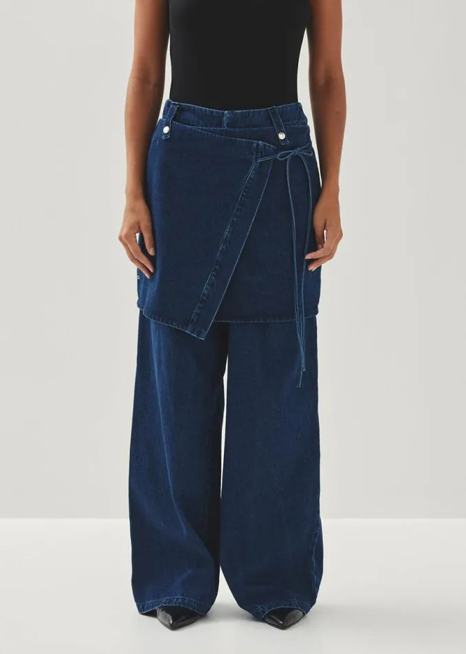 Liliana Blue Denim Trousers Women ALOHAS Pants