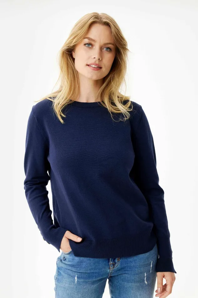 LILY BLOUSE 16267 591 Navy 591 Women IN FRONT BLOUSES SHIRTS