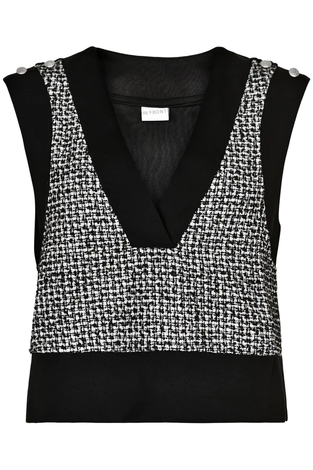 LINDA VEST 14173 999 Black 999 Women IN FRONT CARDIGANS KNITS