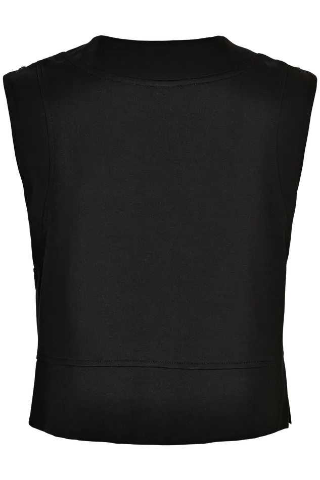 LINDA VEST 14173 999 Black 999 Women IN FRONT CARDIGANS KNITS