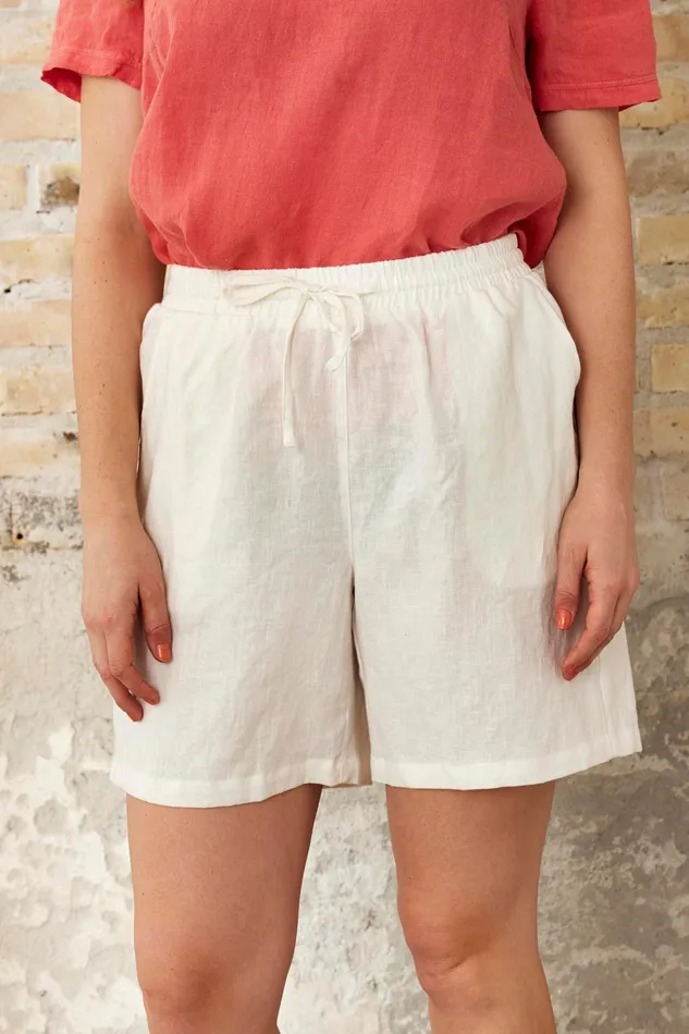 LINEA SHORTS 16148 020 Off White 020 Women IN FRONT LINEN COLLECTION