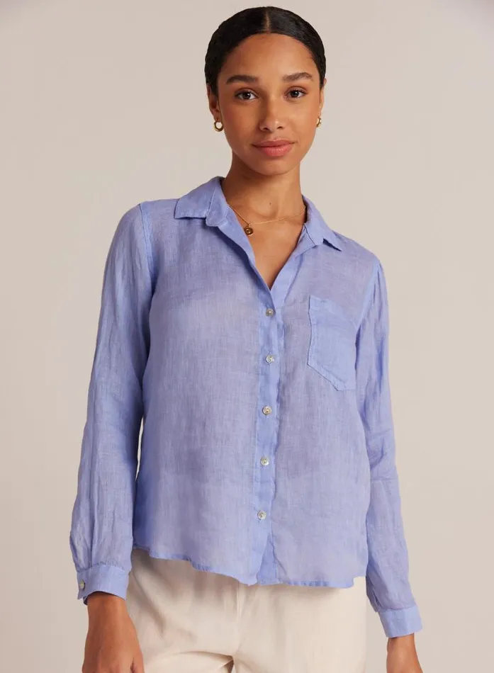 Linen Pocket Button Down 8211 Peri Blue Women Bella Dahl Button Down