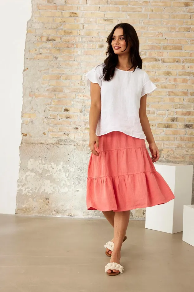 LINO BLOUSE 16235 010 White 010 Women IN FRONT LINEN COLLECTION