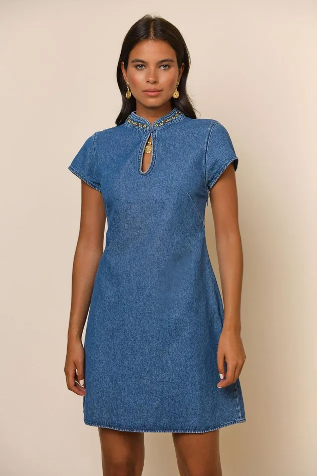 Lolita Denim Embroidery Women RIXO Dresses