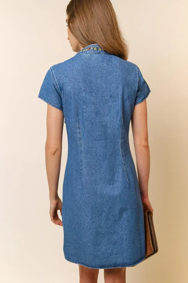 Lolita Denim Embroidery Women RIXO Dresses Lolita Denim Embroidery Women RIXO Dresses