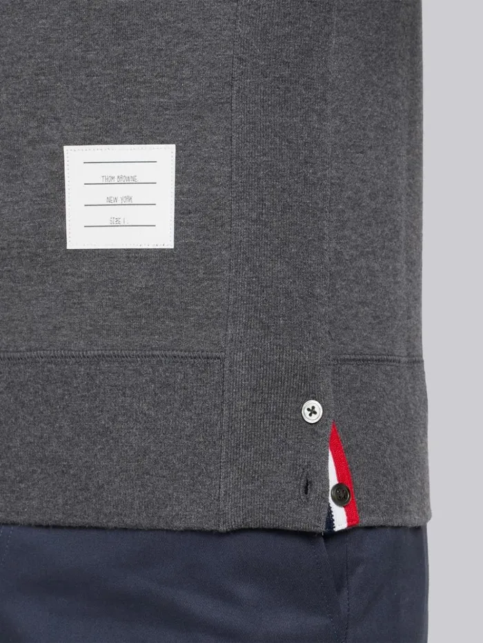 Loopback Jersey Knit 4bar Crew Neck Sweatshirt Dark Grey Men Thom Browne Sweats