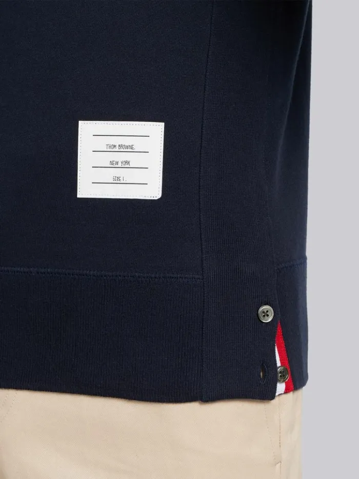 Loopback Jersey Knit 4bar Crew Neck Sweatshirt Navy Men Thom Browne Sweats