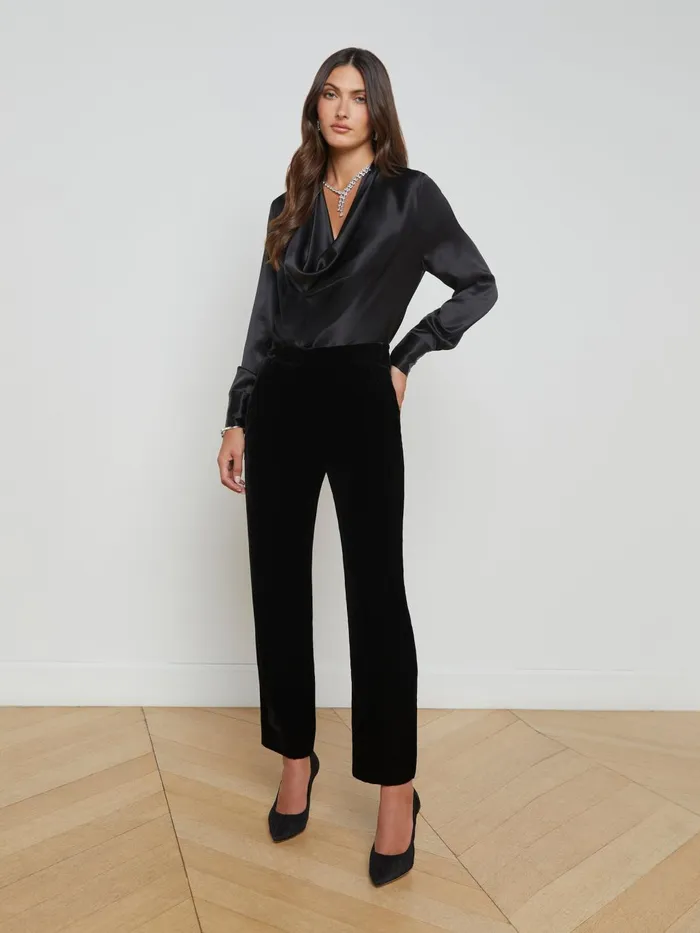 Lotus Silk Blouse Black Women L039Agence Blouses and Tops