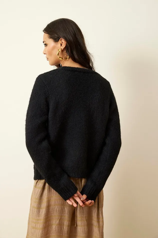 LOUISA CARDIGAN 15954 999 Black 999 Women IN FRONT CARDIGANS KNITS