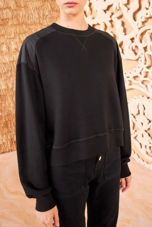Loungewear Women Ulla Johnson Ainsley Sweatshirt Noir Loungewear Women Ulla Johnson Ainsley Sweatshirt Noir