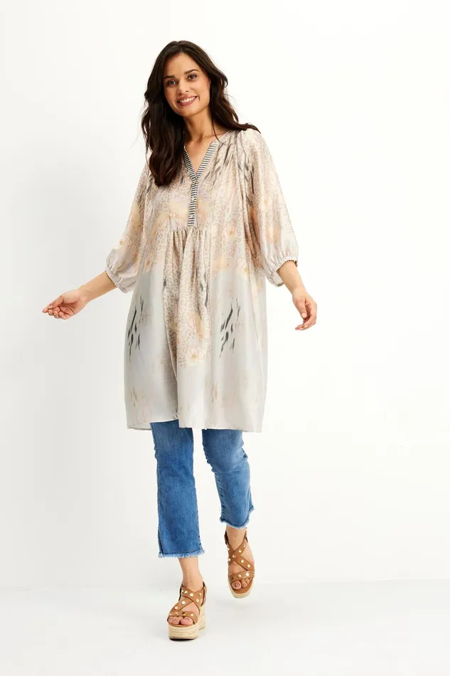 LUCCA TUNIC 15810 190 Nature 190 Women IN FRONT BLOUSES SHIRTS