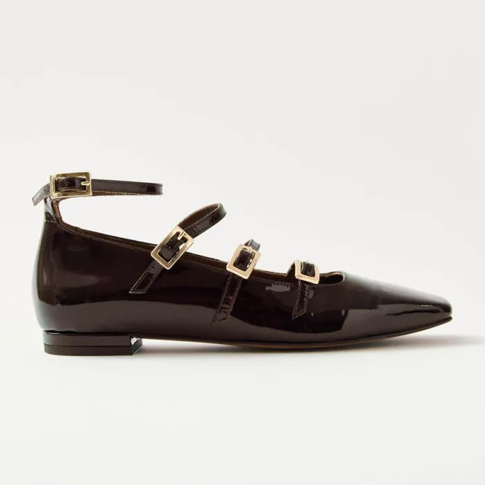 Luke Onix Coffee Brown Leather Ballet Flats Women ALOHAS Ballet Flats