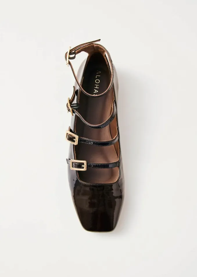 Luke Onix Coffee Brown Leather Ballet Flats Women ALOHAS Ballet Flats