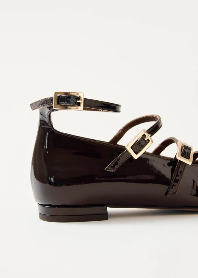 Luke Onix Coffee Brown Leather Ballet Flats Women ALOHAS Ballet Flats