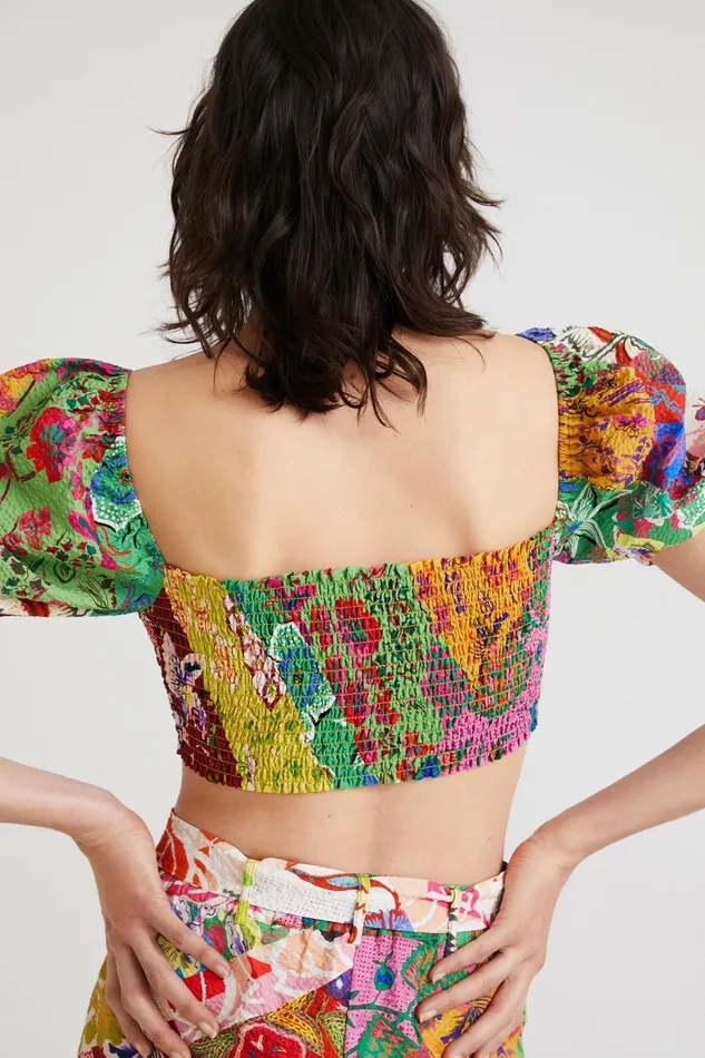 M Christian Lacroix Cropped Blouse Women Desigual Tops and Shirts