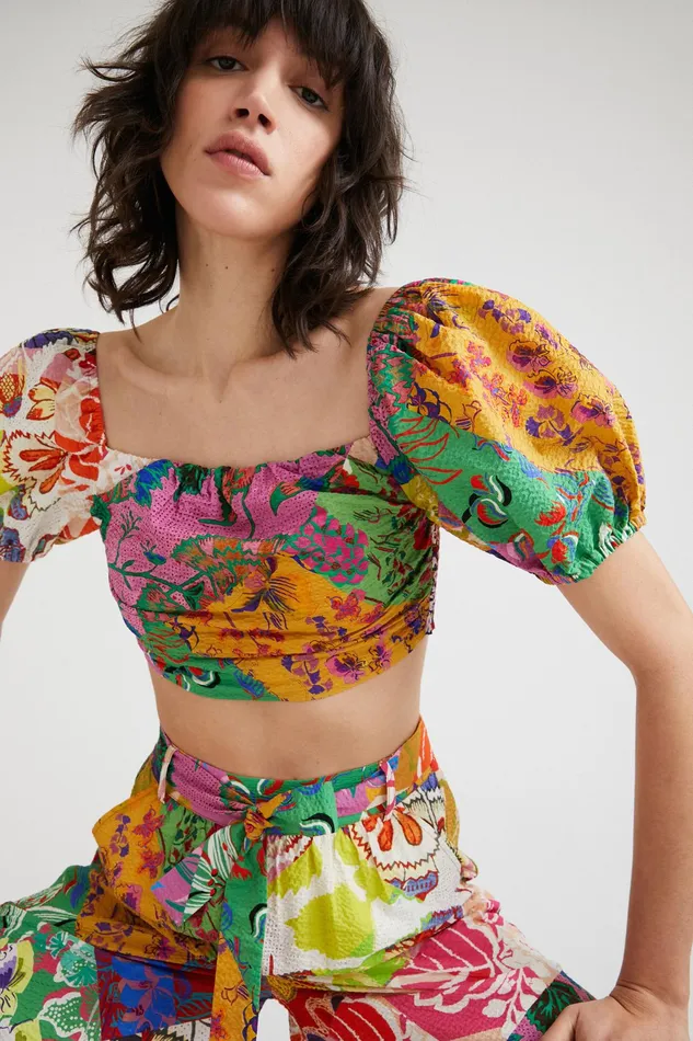 M Christian Lacroix Cropped Blouse Women Desigual Tops and Shirts