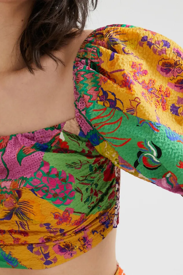 M Christian Lacroix Cropped Blouse Women Desigual Tops and Shirts