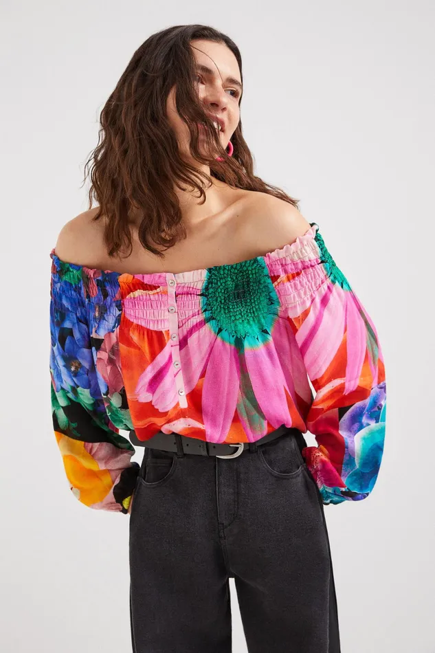 M Christian Lacroix Floral Blouse Women Desigual Tops and Shirts