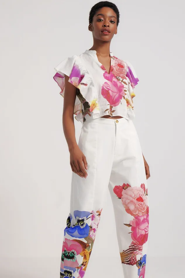 M Christian Lacroix Floral Blouse Women Desigual Tops and Shirts