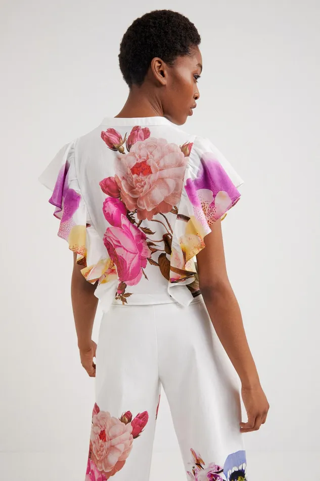 M Christian Lacroix Floral Blouse Women Desigual Tops and Shirts