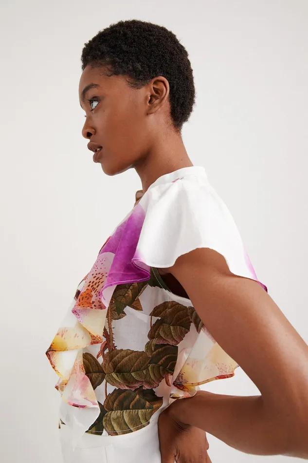 M Christian Lacroix Floral Blouse Women Desigual Tops and Shirts