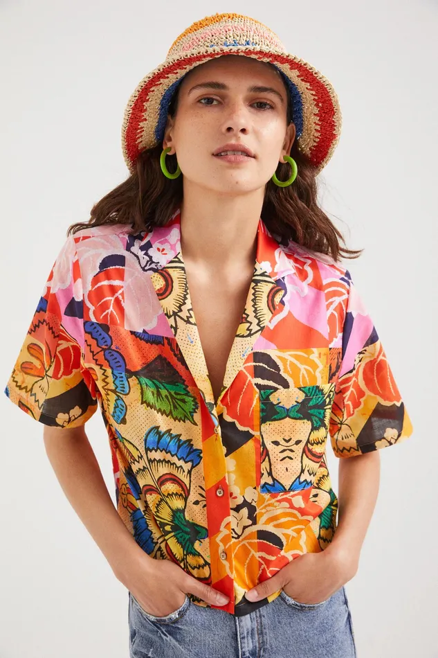 M Christian Lacroix Tropical Shirt Women Desigual Tops and Shirts