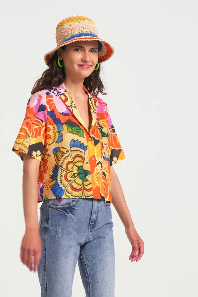 M Christian Lacroix Tropical Shirt Women Desigual Tops and Shirts
