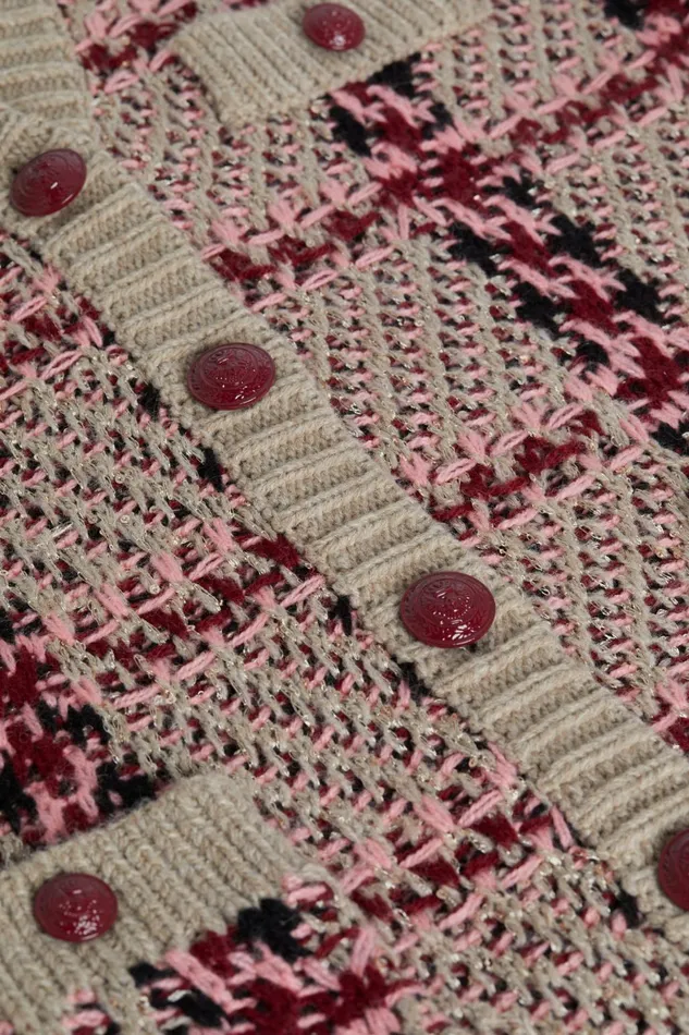 Macie Cardigan Naturalpinkburgundyblack Sequin Women L039Agence Knitwear Macie Cardigan Naturalpinkburgundyblack Sequin Women L039Agence Knitwear