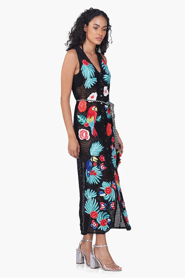Maison Black Embroidered Maxi Dress Maison Black Embroidered Maxi Dress