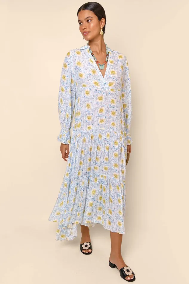 Mali Wavey Sun Ivory Women RIXO Dresses