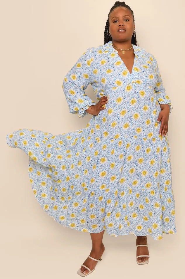 Mali Wavey Sun Ivory Women RIXO Dresses