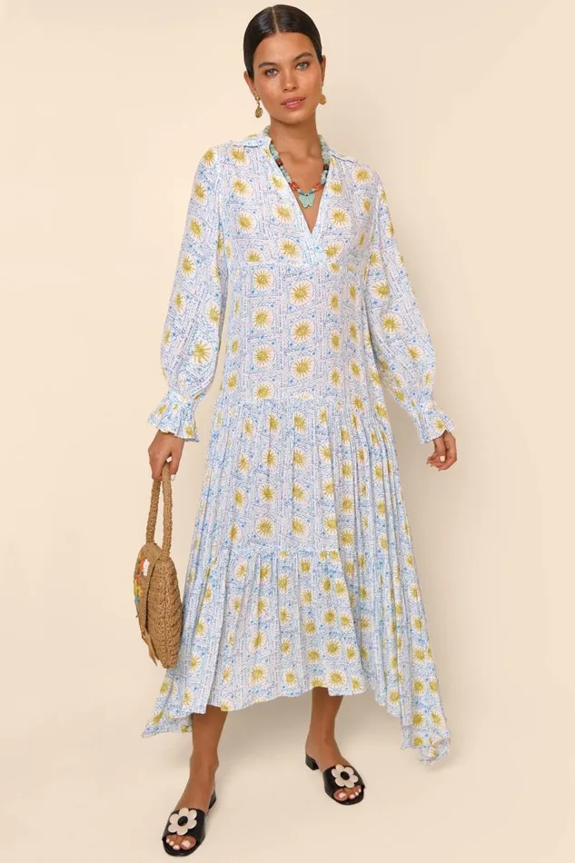 Mali Wavey Sun Ivory Women RIXO Dresses
