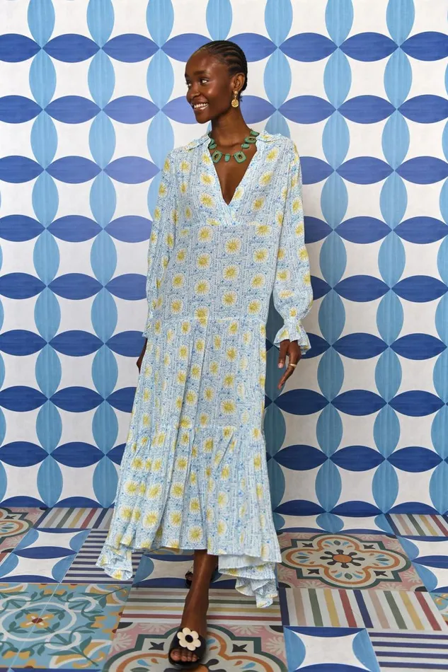 Mali Wavey Sun Ivory Women RIXO Dresses