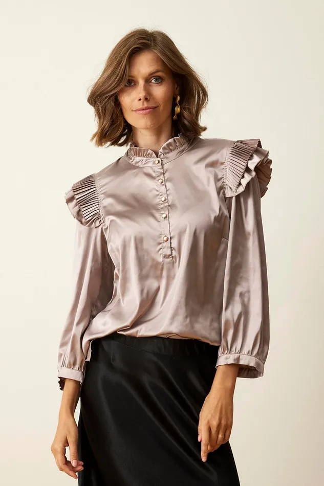 MANDY BLOUSE 15952 191 Sand 191 Women IN FRONT BLOUSES SHIRTS
