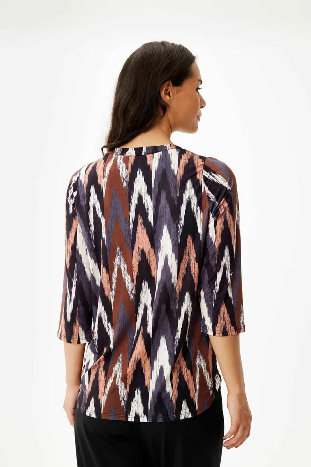 MARACOL BLOUSE 16442 804 Mocca 804 Women IN FRONT BLOUSES SHIRTS