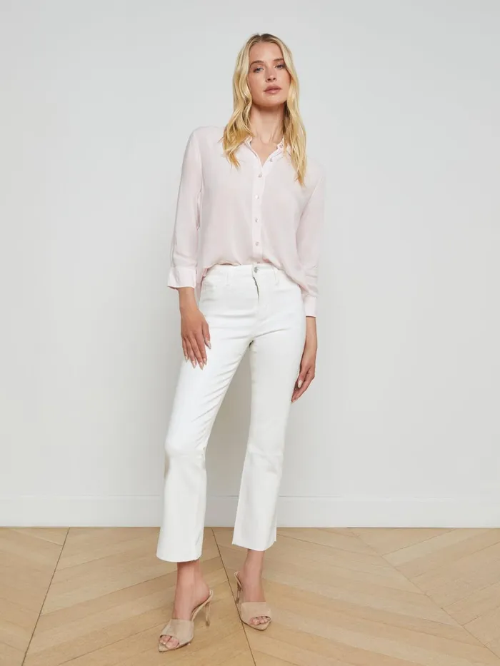 Marlene Blouse Baby Pinkwhite Contrast Women L039Agence Blouses and Tops Marlene Blouse Baby Pinkwhite Contrast Women L039Agence Blouses and Tops