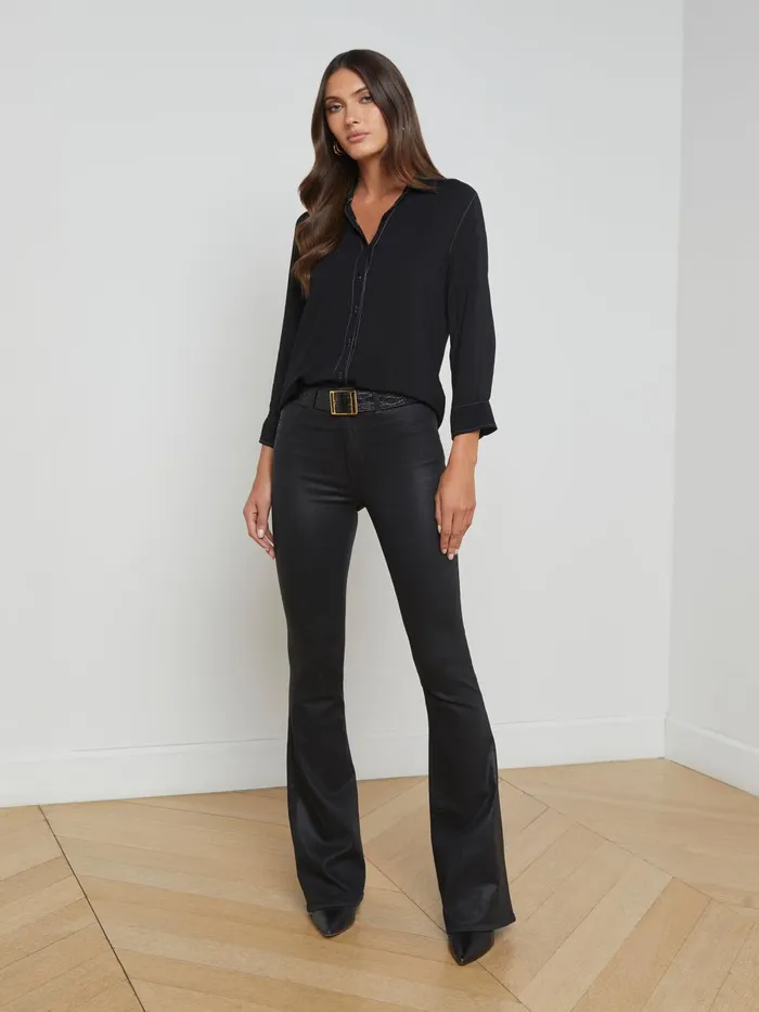 Marlene Blouse Blackwhite Contrast Women L039Agence Blouses and Tops