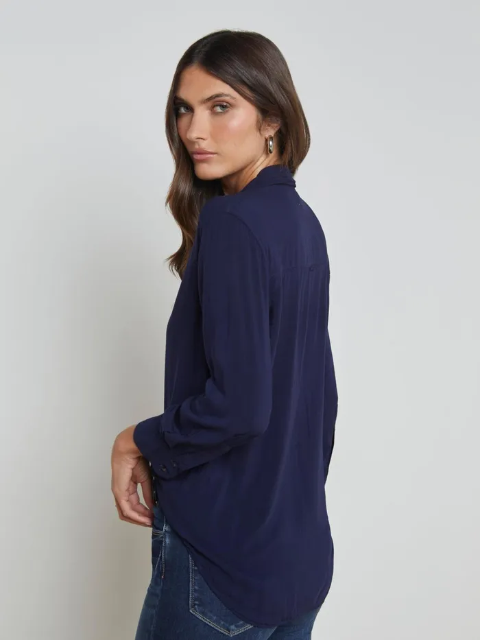 Marlene Blouse Navy Women L039Agence Blouses and Tops Marlene Blouse Navy Women L039Agence Blouses and Tops