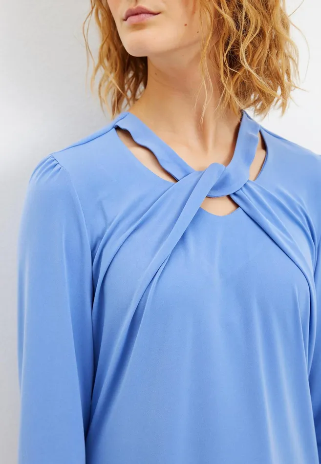 MARTHA BLOUSE 15602 504 Sky Blue 504 Women IN FRONT BLOUSES SHIRTS