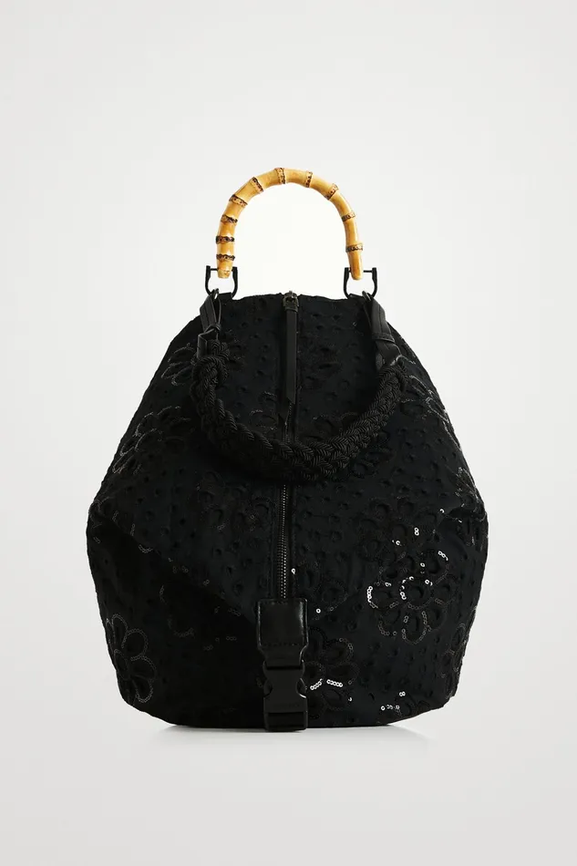 Mediumsize Multiposition English Embroidery Backpack Women Desigual Backpacks Mediumsize Multiposition English Embroidery Backpack Women Desigual Backpacks