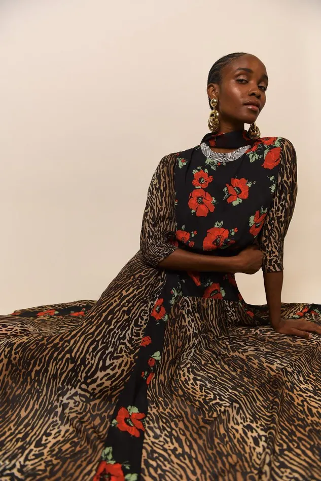 Meg Poppy Leopard Mix Women RIXO Dresses Meg Poppy Leopard Mix Women RIXO Dresses