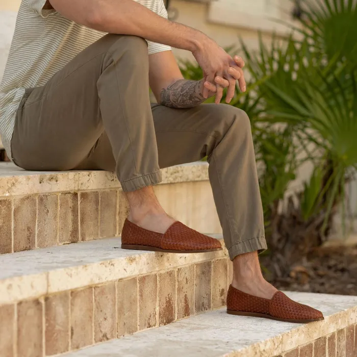 Men Alejandro Woven SlipOn 20 Woven Brandy Nisolo Sandals and Slip Ons